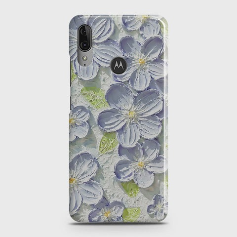 Motorola Moto E6 Plus Cover - Floral Series - Design 12 - Purple & Green - Matte Finish - Snap On Hard Case with LifeTime Colors Guarantee