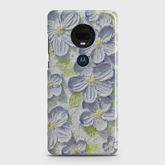 Motorola Moto G7 Plus Cover - Floral Series - Design 12 - Purple & Green - Matte Finish - Snap On Hard Case with LifeTime Colors Guarantee