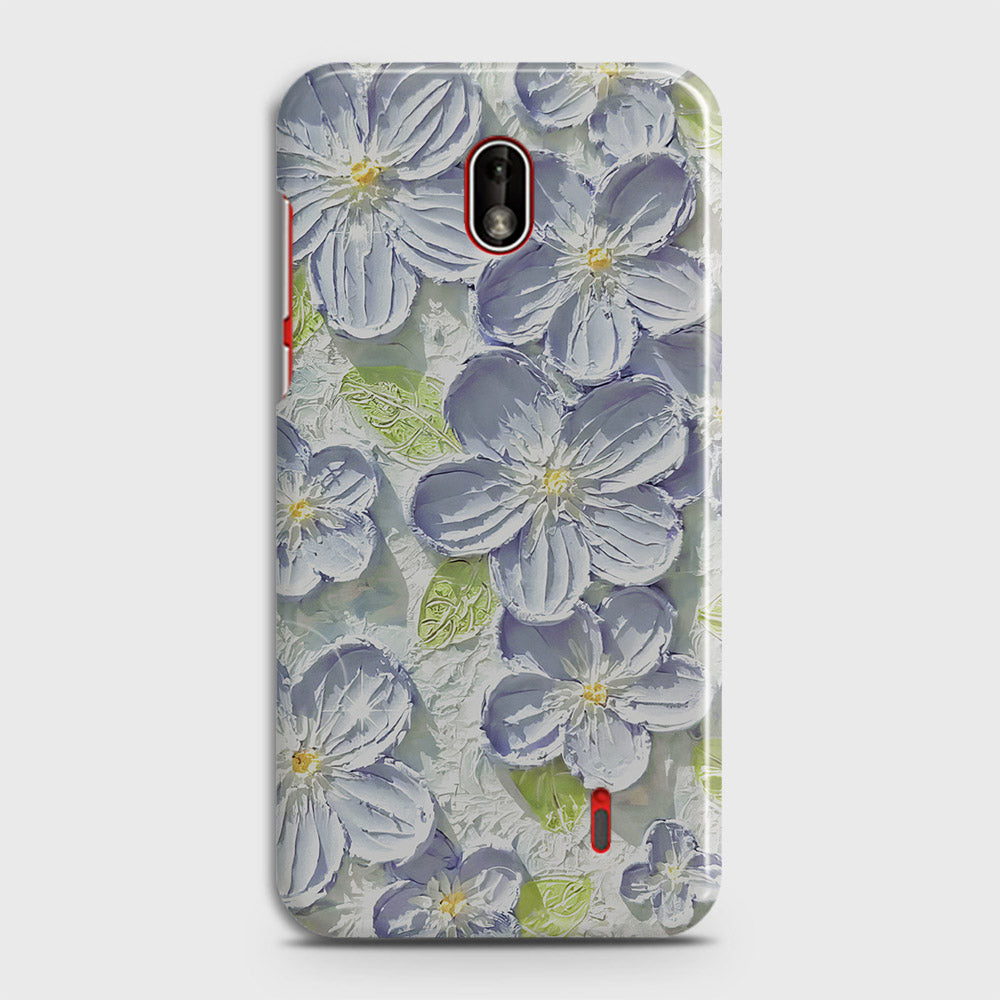 Nokia 1 Plus Cover - Floral Series - Design 12 - Purple & Green - Matte Finish - Snap On Hard Case with LifeTime Colors Guarantee