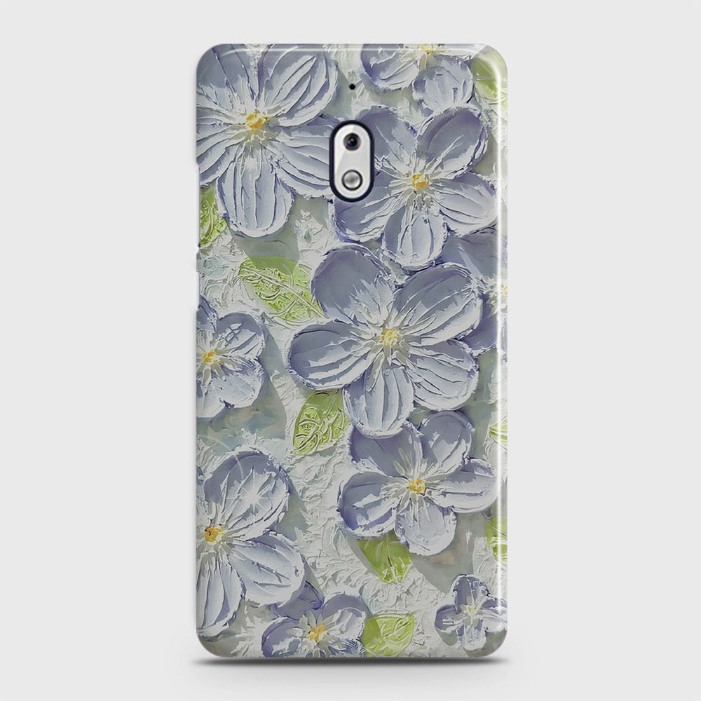 Nokia 2.1 Cover - Floral Series - Design 12 - Purple & Green - Matte Finish - Snap On Hard Case with LifeTime Colors Guarantee