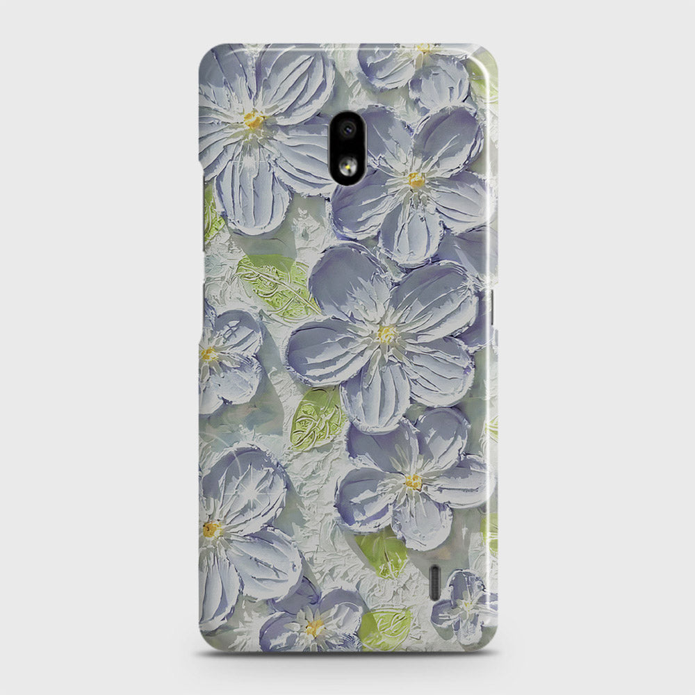 Nokia 2.2 Cover - Floral Series - Design 12 - Purple & Green - Matte Finish - Snap On Hard Case with LifeTime Colors Guarantee