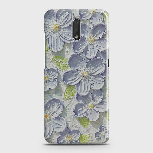 Nokia 2.3 Cover - Floral Series - Design 12 - Purple & Green - Matte Finish - Snap On Hard Case with LifeTime Colors Guarantee