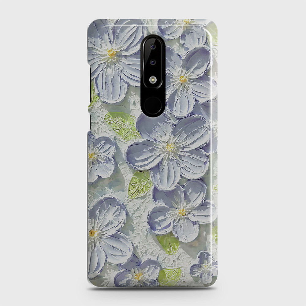 Nokia 3.1 Plus Cover - Floral Series - Design 12 - Purple & Green - Matte Finish - Snap On Hard Case with LifeTime Colors Guarantee