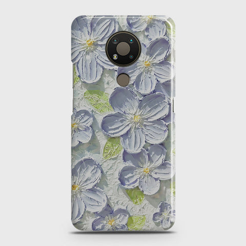 Nokia 3.4 Cover - Floral Series - Design 12 - Purple & Green - Matte Finish - Snap On Hard Case with LifeTime Colors Guarantee