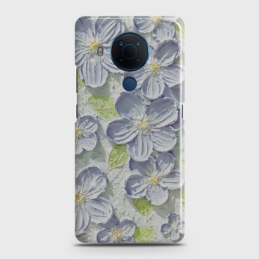 Nokia 5.4 Cover - Floral Series - Design 12 - Purple & Green - Matte Finish - Snap On Hard Case with LifeTime Colors Guarantee