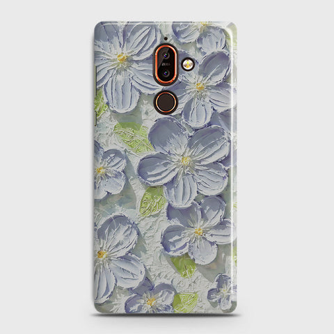 Nokia 7 Plus Cover - Floral Series - Design 12 - Purple & Green - Matte Finish - Snap On Hard Case with LifeTime Colors Guarantee