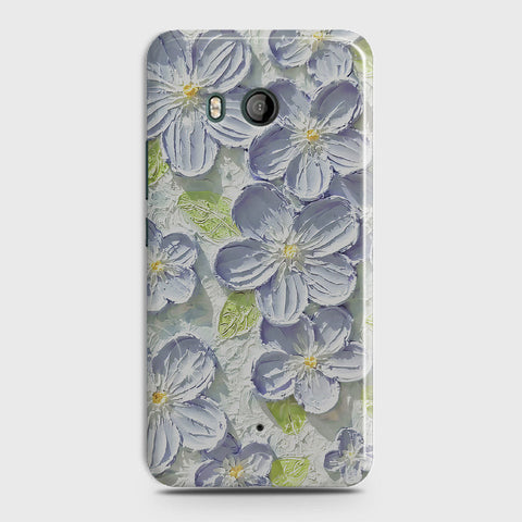 HTC U11  Cover - Floral Series - Design 12 - Purple & Green - Matte Finish - Snap On Hard Case with LifeTime Colors Guarantee