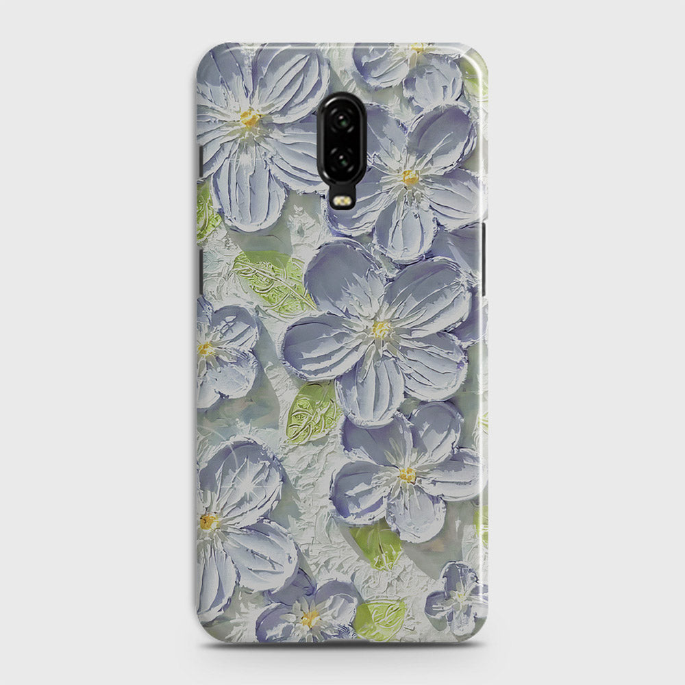 OnePlus 6T  Cover - Floral Series - Design 12 - Purple & Green - Matte Finish - Snap On Hard Case with LifeTime Colors Guarantee