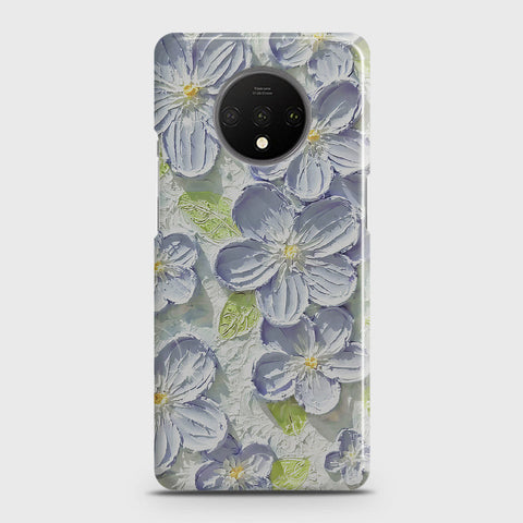 OnePlus 7T Cover - Floral Series - Design 12 - Purple & Green - Matte Finish - Snap On Hard Case with LifeTime Colors Guarantee