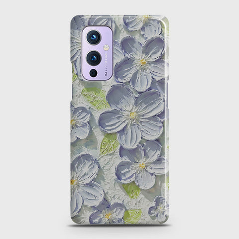 OnePlus 9  Cover - Floral Series - Design 12 - Purple & Green - Matte Finish - Snap On Hard Case with LifeTime Colors Guarantee