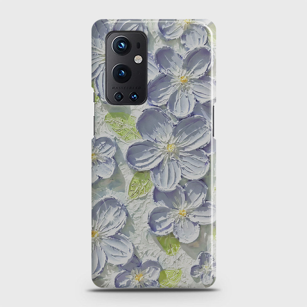 OnePlus 9 Pro  Cover - Floral Series - Design 12 - Purple & Green - Matte Finish - Snap On Hard Case with LifeTime Colors Guarantee