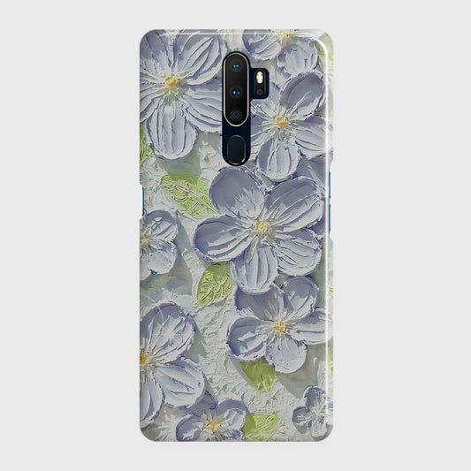 Oppo A5 2020 Cover - Floral Series - Design 12 - Purple & Green - Matte Finish - Snap On Hard Case with LifeTime Colors Guarantee