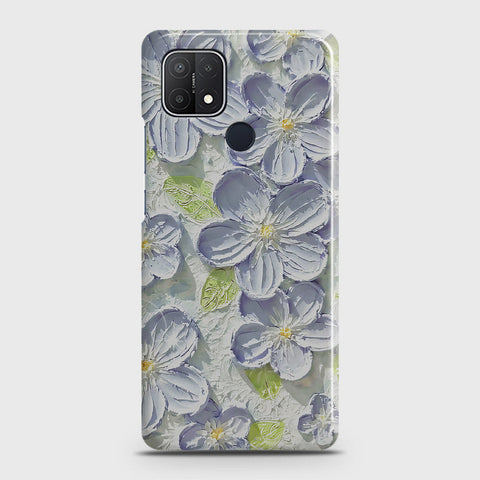 Oppo A15 Cover - Floral Series - Design 12 - Purple & Green - Matte Finish - Snap On Hard Case with LifeTime Colors Guarantee