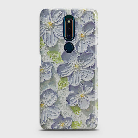 Oppo F11 Pro Cover - Floral Series - Design 12 - Purple & Green - Matte Finish - Snap On Hard Case with LifeTime Colors Guarantee