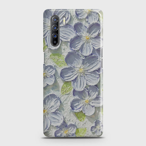 Oppo F15 Cover - Floral Series - Design 12 - Purple & Green - Matte Finish - Snap On Hard Case with LifeTime Colors Guarantee