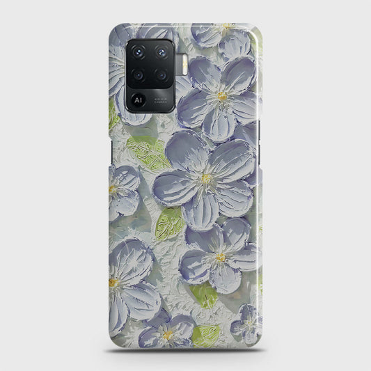 Oppo F19 Pro Cover - Floral Series - Design 12 - Purple & Green - Matte Finish - Snap On Hard Case with LifeTime Colors Guarantee