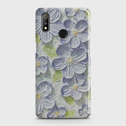 Realme 3 Cover - Floral Series - Design 12 - Purple & Green - Matte Finish - Snap On Hard Case with LifeTime Colors Guarantee