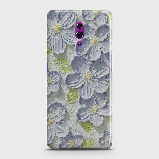 Oppo Reno Cover - Floral Series - Design 12 - Purple & Green - Matte Finish - Snap On Hard Case with LifeTime Colors Guarantee