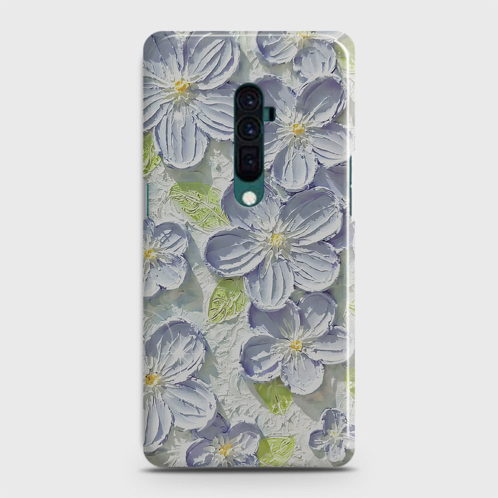 Oppo Reno 10x zoom Cover - Floral Series - Design 12 - Purple & Green - Matte Finish - Snap On Hard Case with LifeTime Colors Guarantee