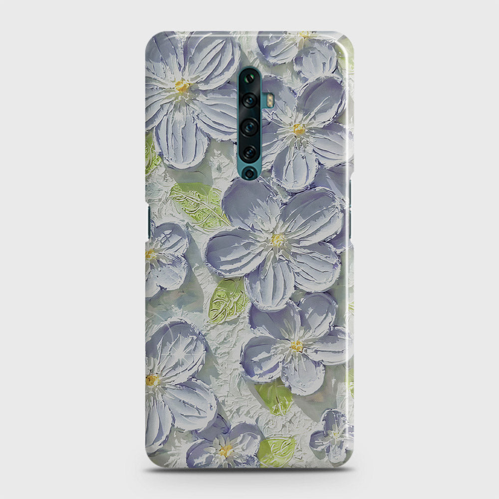 Oppo Reno 2Z Cover - Floral Series - Design 12 - Purple & Green - Matte Finish - Snap On Hard Case with LifeTime Colors Guarantee