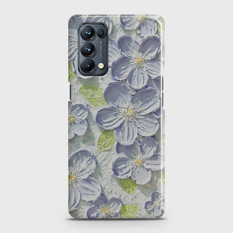 Oppo Reno 5 Pro 5G Cover - Floral Series - Design 12 - Purple & Green - Matte Finish - Snap On Hard Case with LifeTime Colors Guarantee