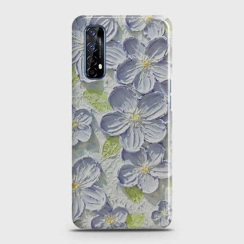 Realme 7 Cover - Floral Series - Design 12 - Purple & Green - Matte Finish - Snap On Hard Case with LifeTime Colors Guarantee