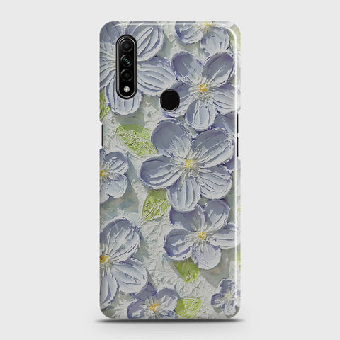 Oppo A8 Cover - Floral Series - Design 12 - Purple & Green - Matte Finish - Snap On Hard Case with LifeTime Colors Guarantee