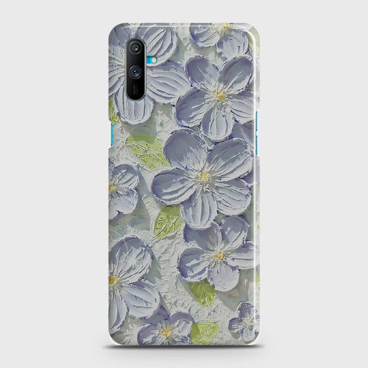 Realme C3 Cover - Floral Series - Design 12 - Purple & Green - Matte Finish - Snap On Hard Case with LifeTime Colors Guarantee