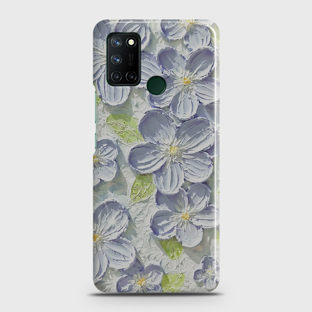 Realme 7i Cover - Floral Series - Design 12 - Purple & Green - Matte Finish - Snap On Hard Case with LifeTime Colors Guarantee