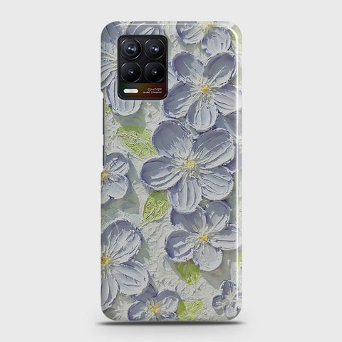 Realme 8 Pro Cover - Floral Series - Design 12 - Purple & Green - Matte Finish - Snap On Hard Case with LifeTime Colors Guarantee