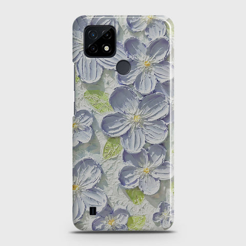 Realme C21 Cover - Floral Series - Design 12 - Purple & Green - Matte Finish - Snap On Hard Case with LifeTime Colors Guarantee