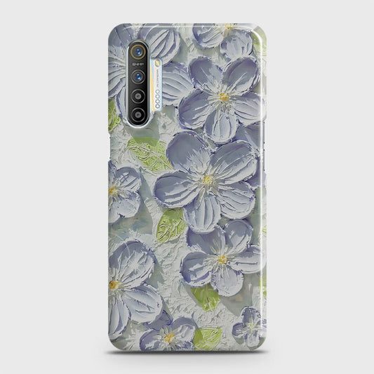 Realme XT Cover - Floral Series - Design 12 - Purple & Green - Matte Finish - Snap On Hard Case with LifeTime Colors Guarantee