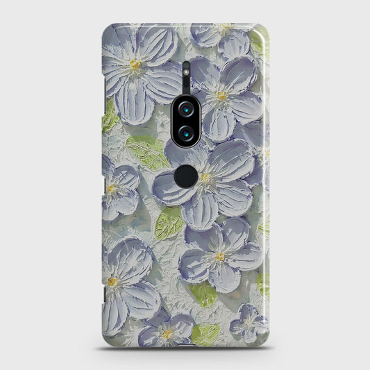 Sony Xperia XZ2 Premium Cover - Floral Series - Design 12 - Purple & Green - Matte Finish - Snap On Hard Case with LifeTime Colors Guarantee