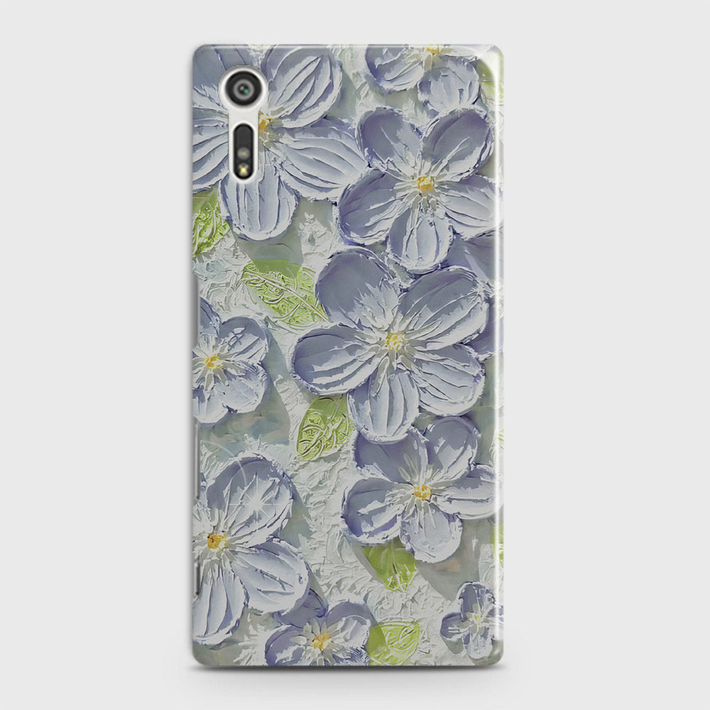 Sony Xperia XZ / XZs Cover - Floral Series - Design 12 - Purple & Green - Matte Finish - Snap On Hard Case with LifeTime Colors Guarantee