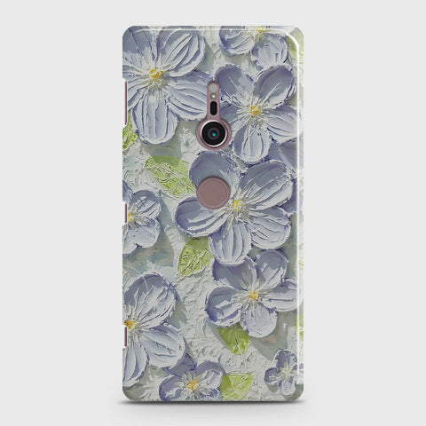 Sony Xperia XZ2 Cover - Floral Series - Design 12 - Purple & Green - Matte Finish - Snap On Hard Case with LifeTime Colors Guarantee