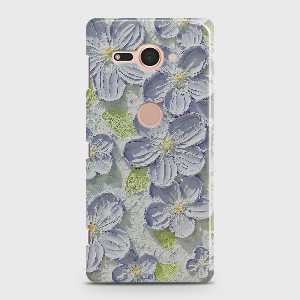 Sony Xperia XZ2 Compact Cover - Floral Series - Design 12 - Purple & Green - Matte Finish - Snap On Hard Case with LifeTime Colors Guarantee