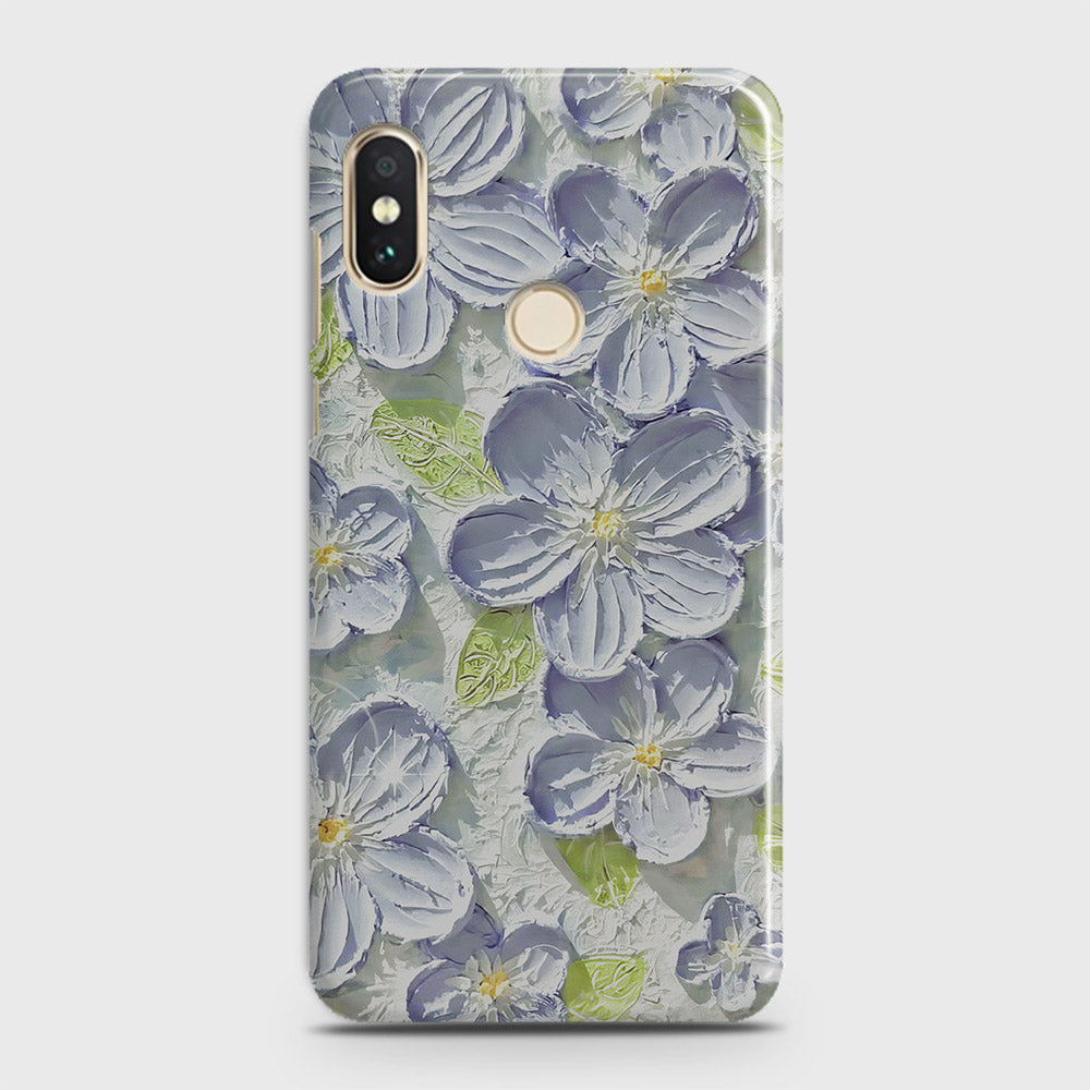 Xiaomi Mi A2 / Mi 6X  Cover - Floral Series - Design 12 - Purple & Green - Matte Finish - Snap On Hard Case with LifeTime Colors Guarantee