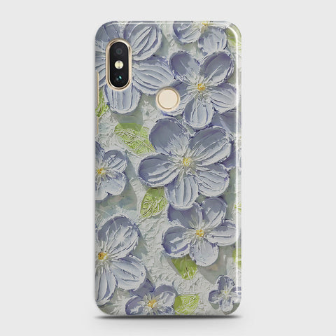 Xiaomi Mi A2 / Mi 6X  Cover - Floral Series - Design 12 - Purple & Green - Matte Finish - Snap On Hard Case with LifeTime Colors Guarantee