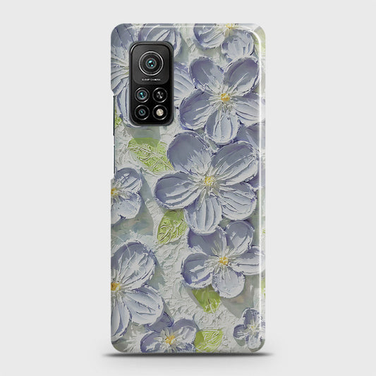 Xiaomi Mi 10T Cover - Floral Series - Design 12 - Purple & Green - Matte Finish - Snap On Hard Case with LifeTime Colors Guarantee