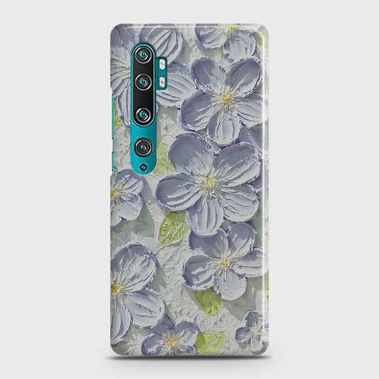 Xiaomi Mi Note 10 Cover - Floral Series - Design 12 - Purple & Green - Matte Finish - Snap On Hard Case with LifeTime Colors Guarantee