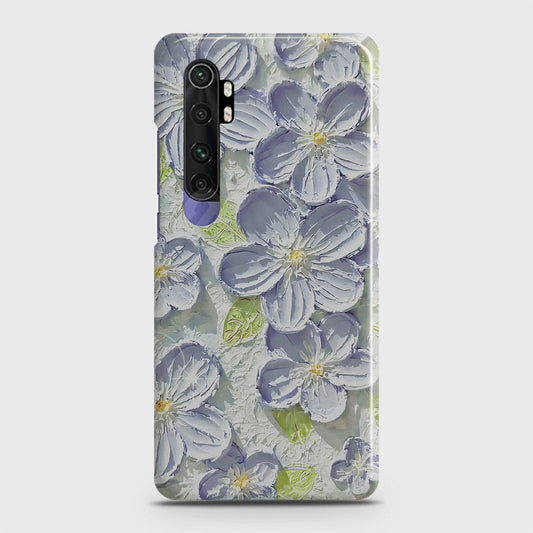 Xiaomi Mi Note 10 Lite Cover - Floral Series - Design 12 - Purple & Green - Matte Finish - Snap On Hard Case with LifeTime Colors Guarantee