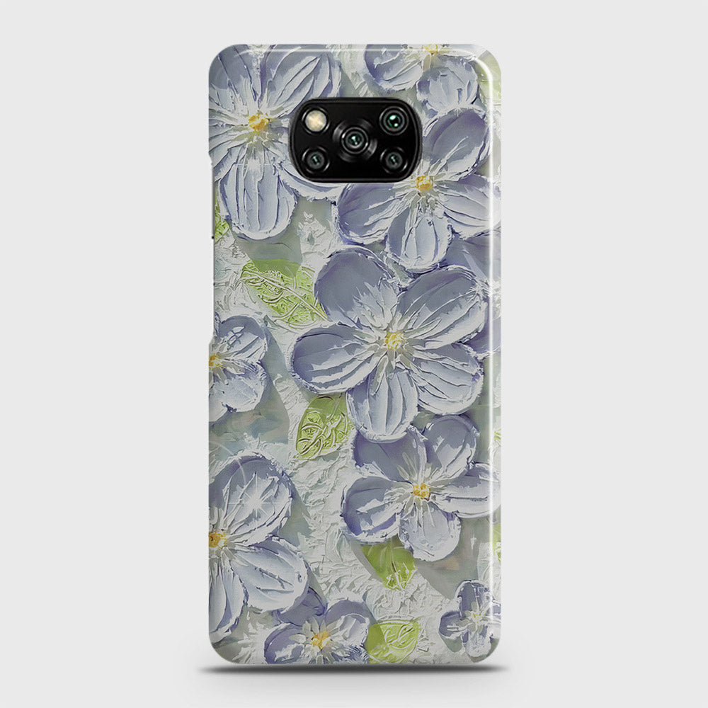 Xiaomi Poco X3 Cover - Floral Series - Design 12 - Purple & Green - Matte Finish - Snap On Hard Case with LifeTime Colors Guarantee