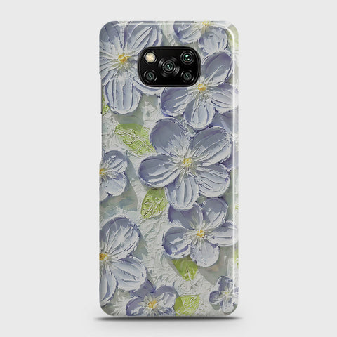 Xiaomi Poco X3 Cover - Floral Series - Design 12 - Purple & Green - Matte Finish - Snap On Hard Case with LifeTime Colors Guarantee