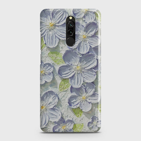 Xiaomi Redmi 8 Cover - Floral Series - Design 12 - Purple & Green - Matte Finish - Snap On Hard Case with LifeTime Colors Guarantee