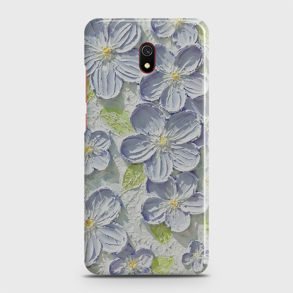 Xiaomi Redmi 8A Cover - Floral Series - Design 12 - Purple & Green - Matte Finish - Snap On Hard Case with LifeTime Colors Guarantee