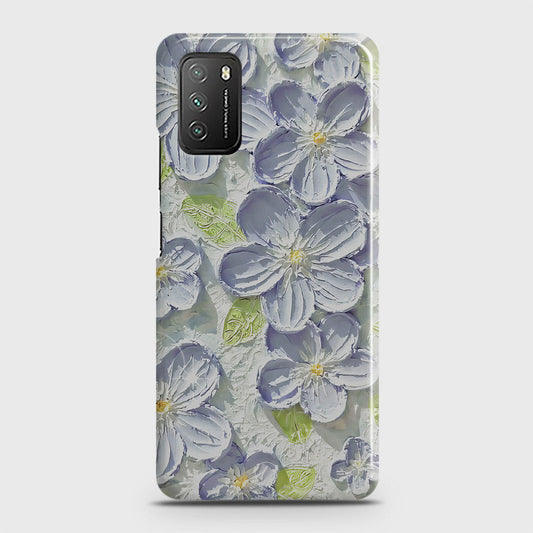 Xiaomi Redmi 9T Cover - Floral Series - Design 12 - Purple & Green - Matte Finish - Snap On Hard Case with LifeTime Colors Guarantee