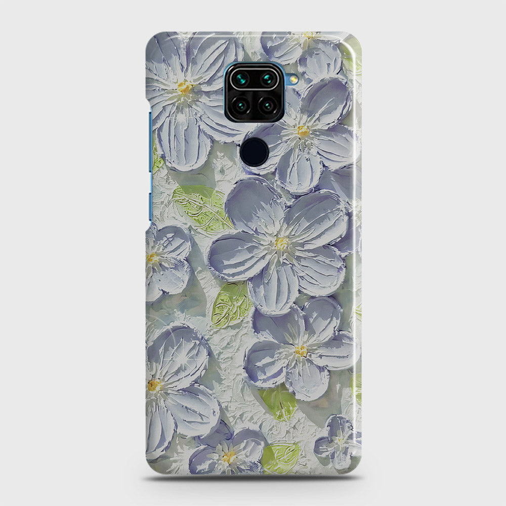 Xiaomi Redmi Note 9 Cover - Floral Series - Design 12 - Purple & Green - Matte Finish - Snap On Hard Case with LifeTime Colors Guarantee