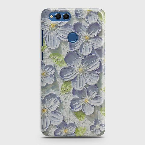 Huawei Honor 7X Cover - Floral Series - Design 12 - Purple & Green - Matte Finish - Snap On Hard Case with LifeTime Colors Guarantee