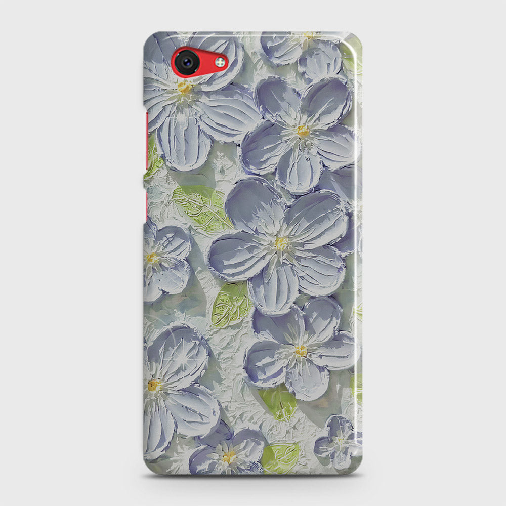 Vivo Y71 Cover - Floral Series - Design 12 - Purple & Green - Matte Finish - Snap On Hard Case with LifeTime Colors Guarantee