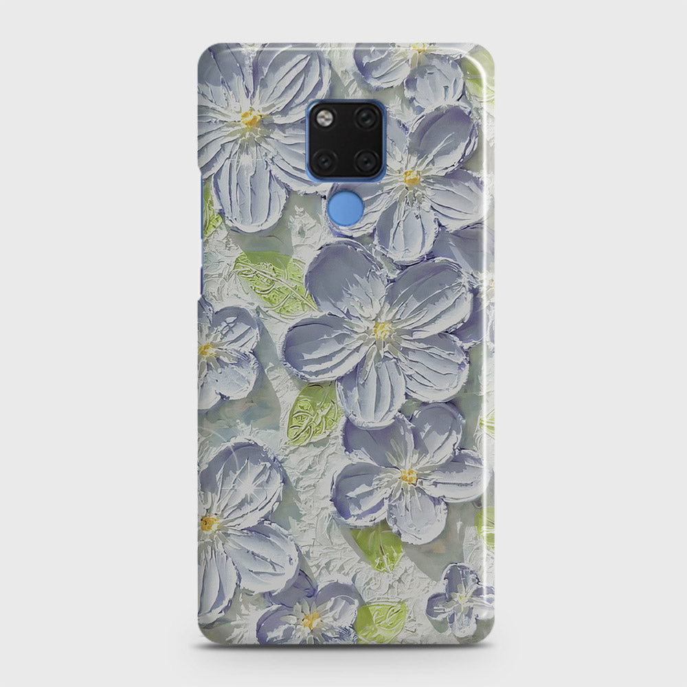 Huawei Mate 20 Cover - Floral Series - Design 12 - Purple & Green - Matte Finish - Snap On Hard Case with LifeTime Colors Guarantee